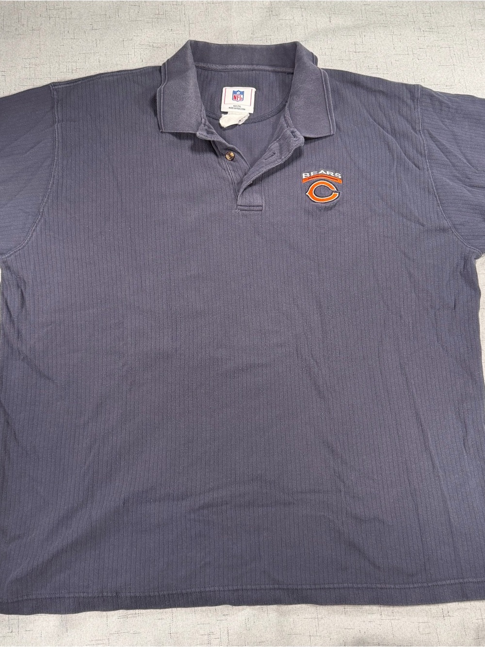 Vintage/Y2K NFL Chicago Bears NFL Gray Short Polo Shirt Logo Size 2XL